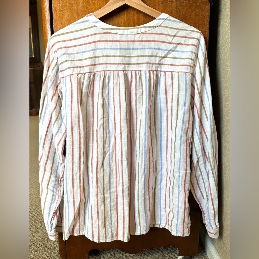 Loft striped button down top - Picture 2 of 6